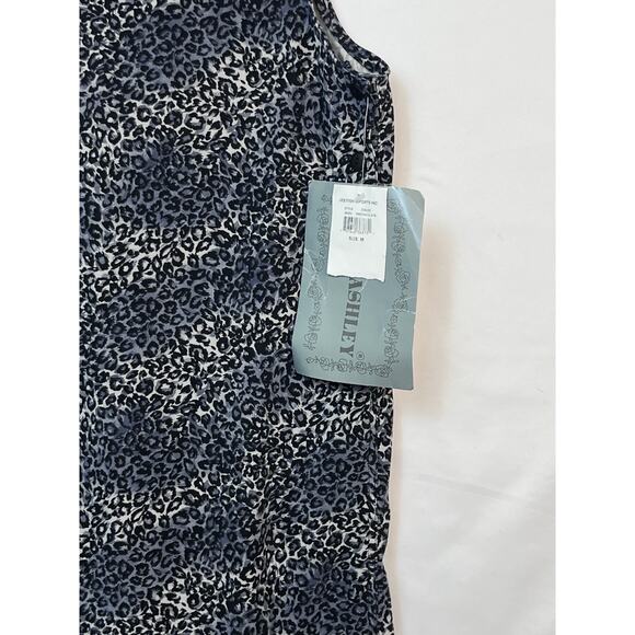 Vintage NWT Jane Ashley Womens Size Med Gray Cheetah Print Jumper Moleskin Dress - Picture 3 of 9